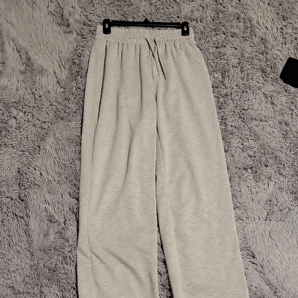 Gray Wide-Leg Lounge Pants